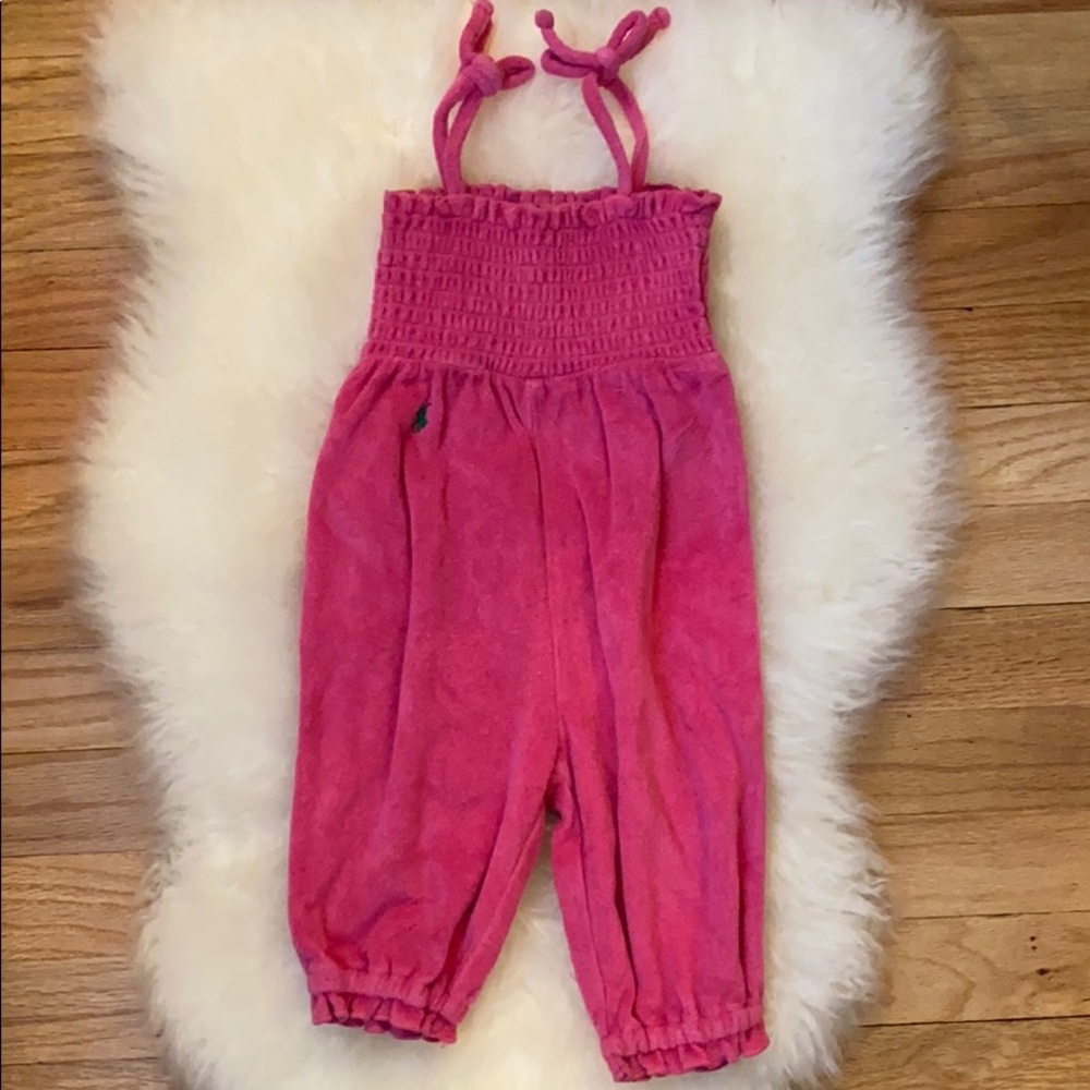 Baby terry cloth romper for the beach or pool